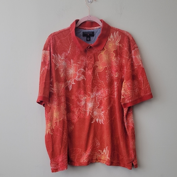 Saddlebred Other - Saddlebred Orange and White Hawaiian Polo Shirt